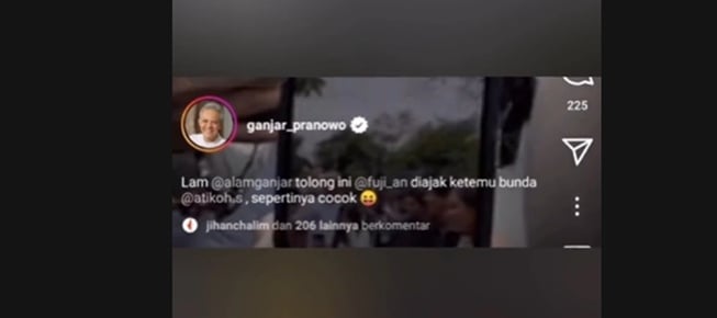 Caption Ganjar Pranowo sebelum diubah (TikTok)