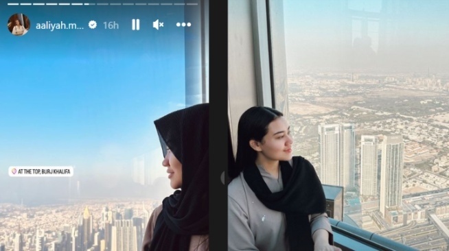 Aaliyah Massaid di Burj Khalifa (Instagram/aaliyah.massaid)