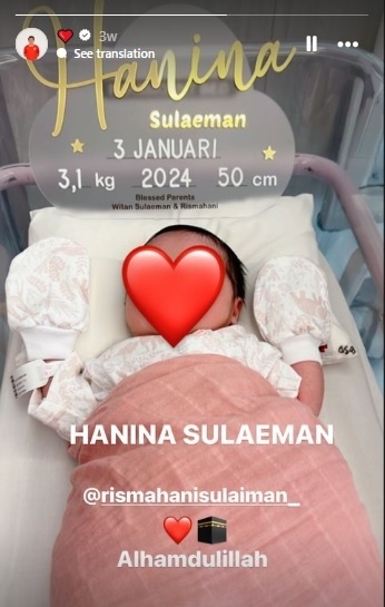 Anak Witan Sulaiman. (Instagram/@witansulaiman_)