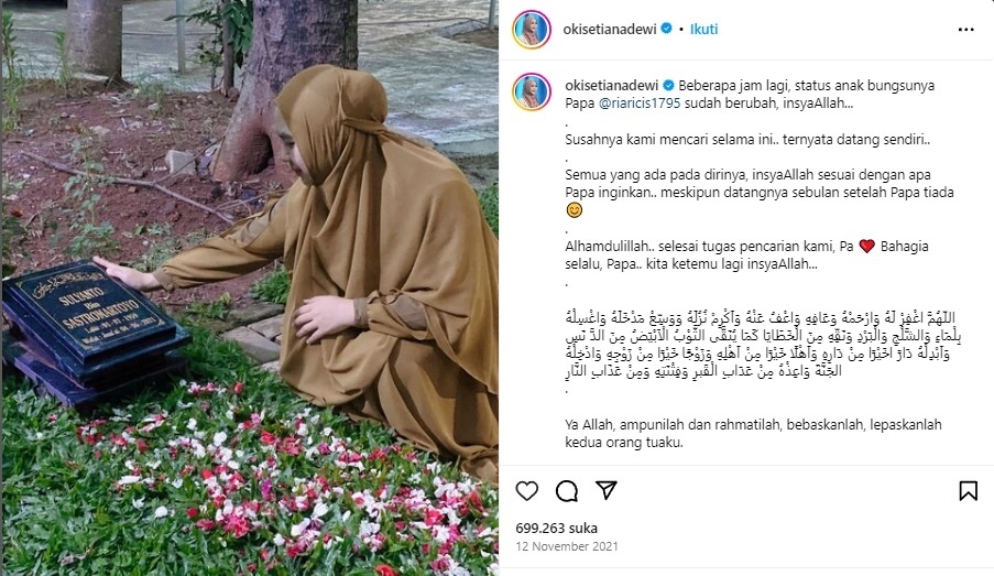 Unggahan lawas Oki Setiana Dewi, kakak Ria Ricis. (https://www.instagram.com/okisetianadewi/)