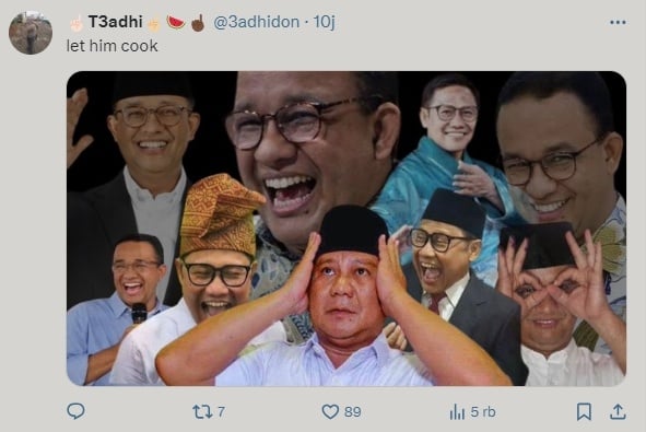 Meme debat terakhir Capres 2024. (x/shitegoblin)