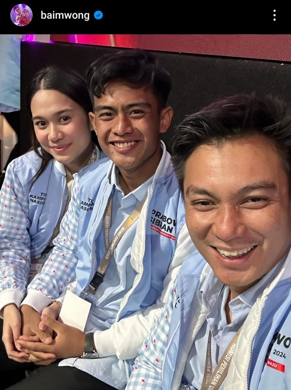 Azizah Salsha, Pratama Arhan, dan Baim Wong. (Instagram/@baimwong)