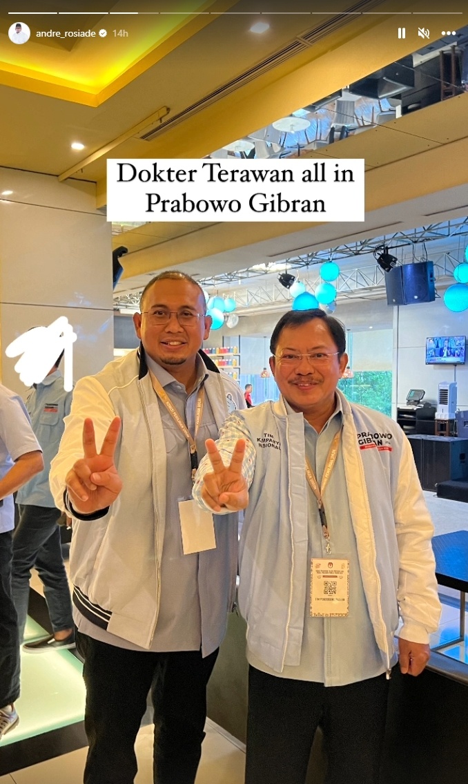 Terawan Agus Putranto dan Andrea Rosiade dukung Prabowo Subianto. (Dok. Instagram)