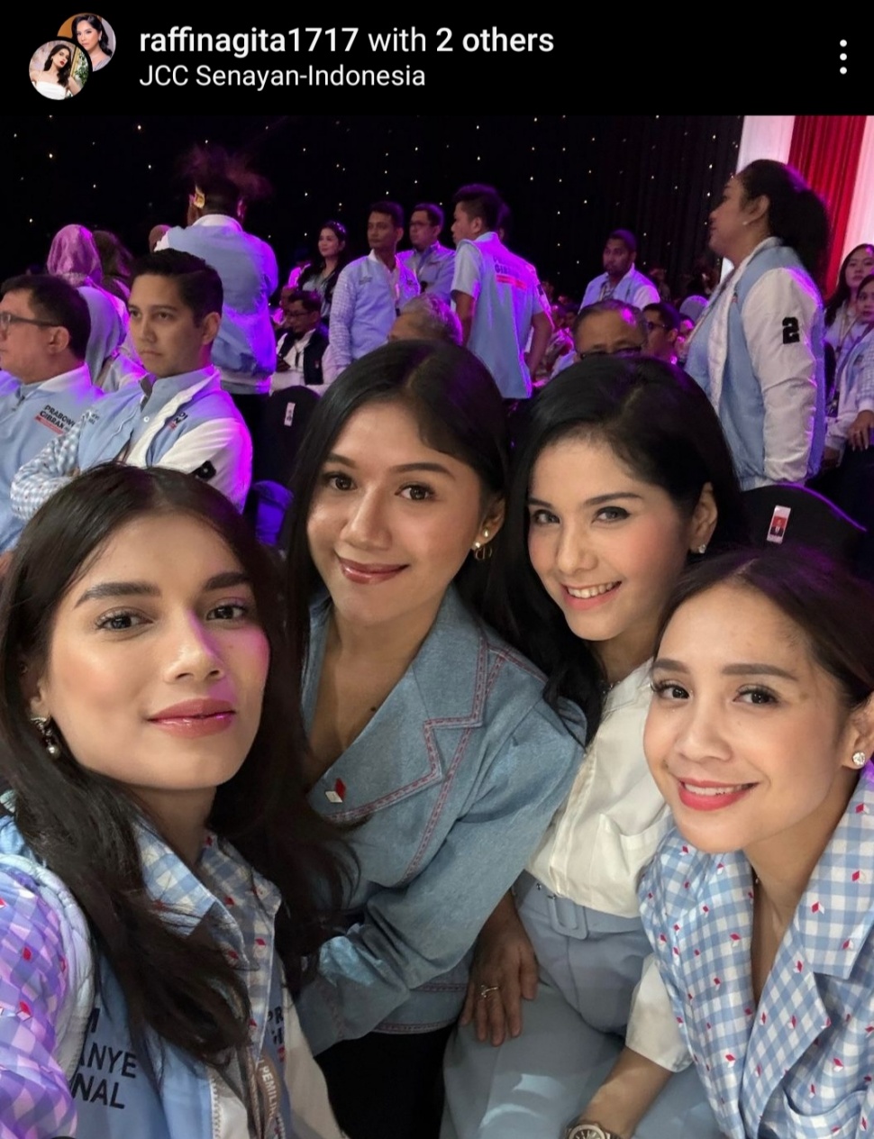 Nagita Slavina, Anisa Pohan, Erina Gudono, dan Sabrina Chairunnisa. (Instagram/@raffinagita1717)