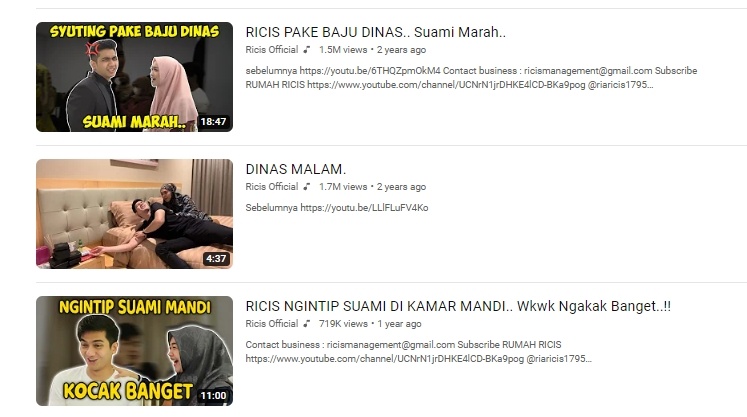 Konten YouTube Ria Ricis. (YouTube/Ricis Official)