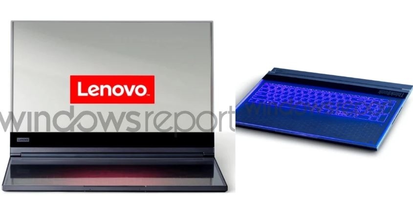 Render laptop transparan Lenovo. (Windows Report)