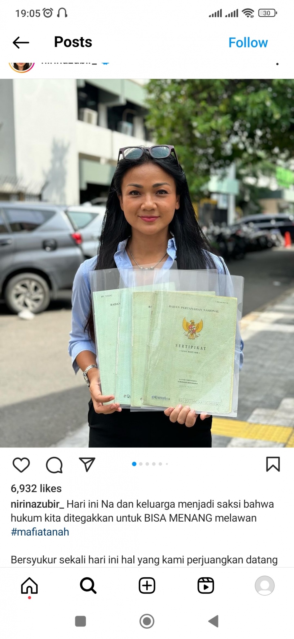 Nirina Zubir peroleh kembali 4 sertifikat tanah (Instagram/@nirinazubir_)