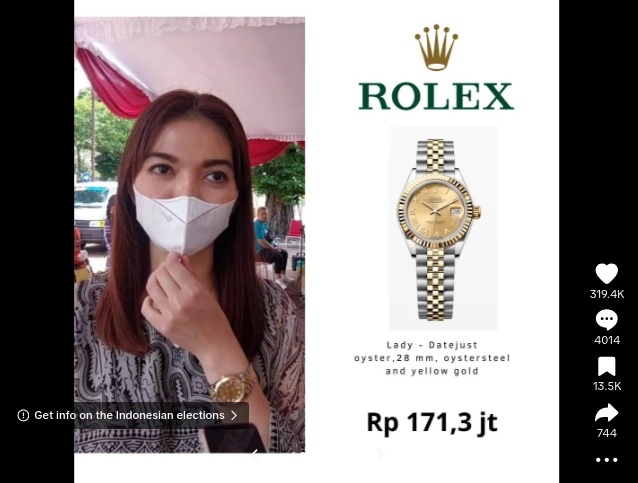 Koleksi jam tangan mewah Selvi Ananda. (TikTok/@fashionpejabat)