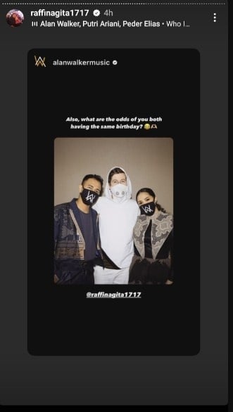 Unggahan Alan Walker bareng Raffi Ahmad dan Nagita Slavina [Instagram]