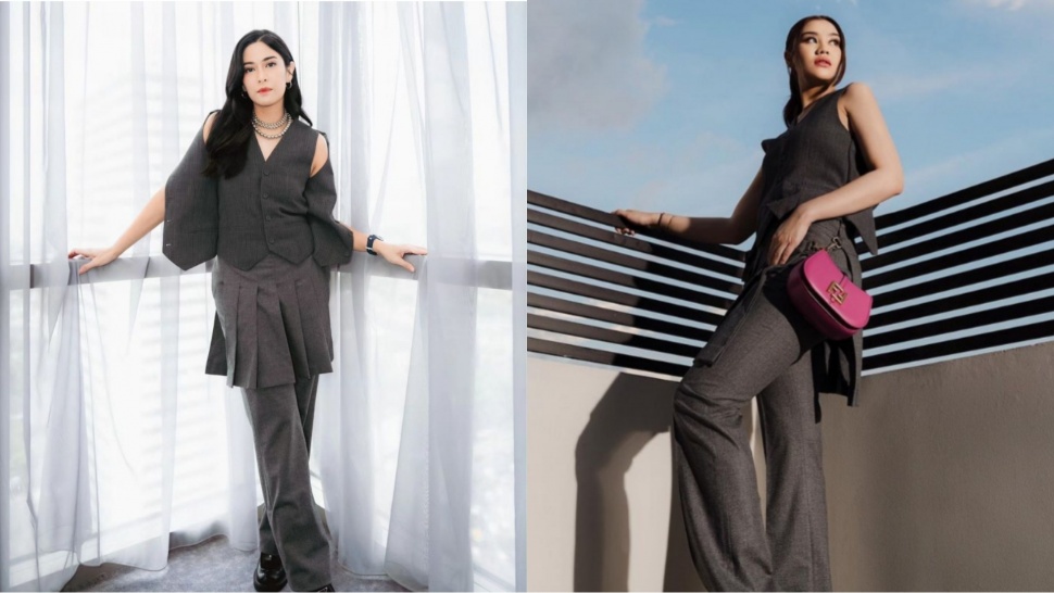 Dian Sastrowardoyo and Aaliyah Massaid Style Competition Wearing Similar Fendi Clothes (Instagram)