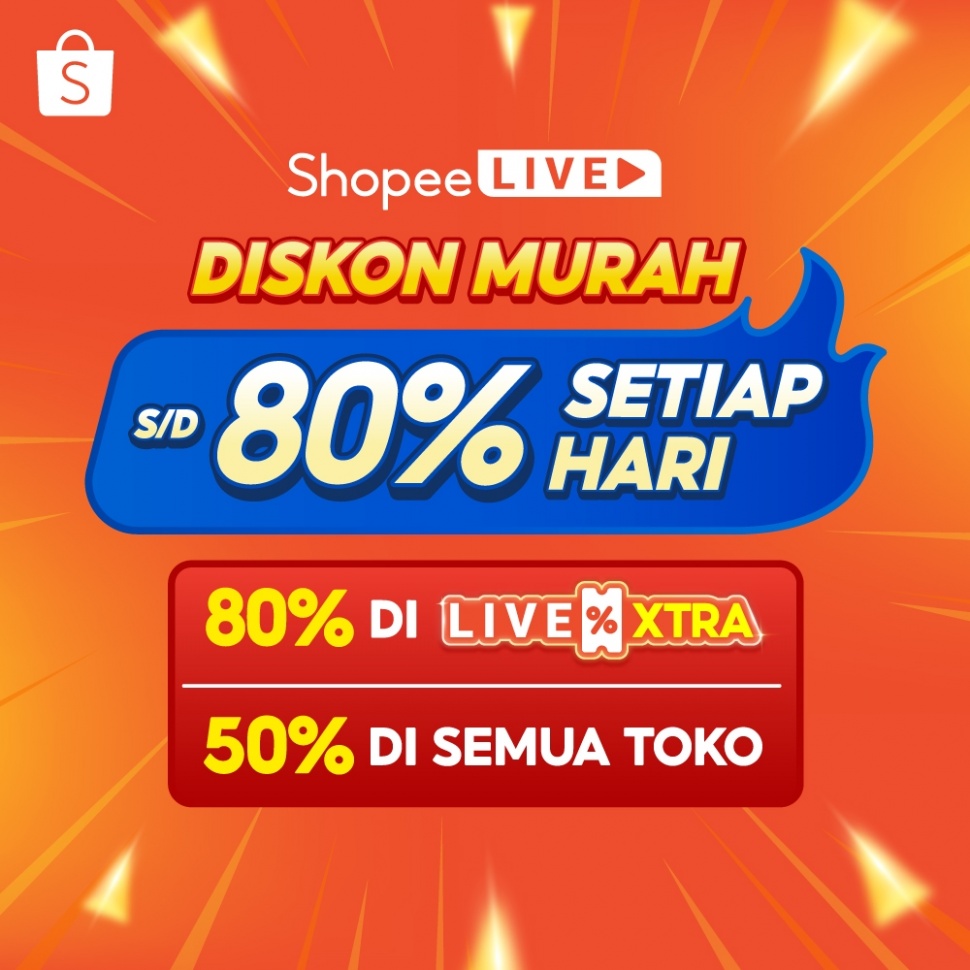 Diskon Murah hingga 80% Setiap Hari di Shopee Live. (Dok: Istimewa)