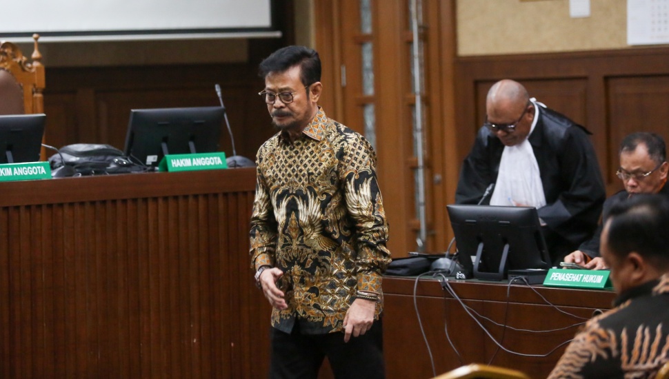 Terdakwa Mantan Menteri Pertanian Syahrul Yasin Limpo (SYL) saat menjalani sidang dakwaan di Pengadilan Tipikor, Jakarta, Rabu (28/2/2024). [Suara.com/Alfian Winanto]