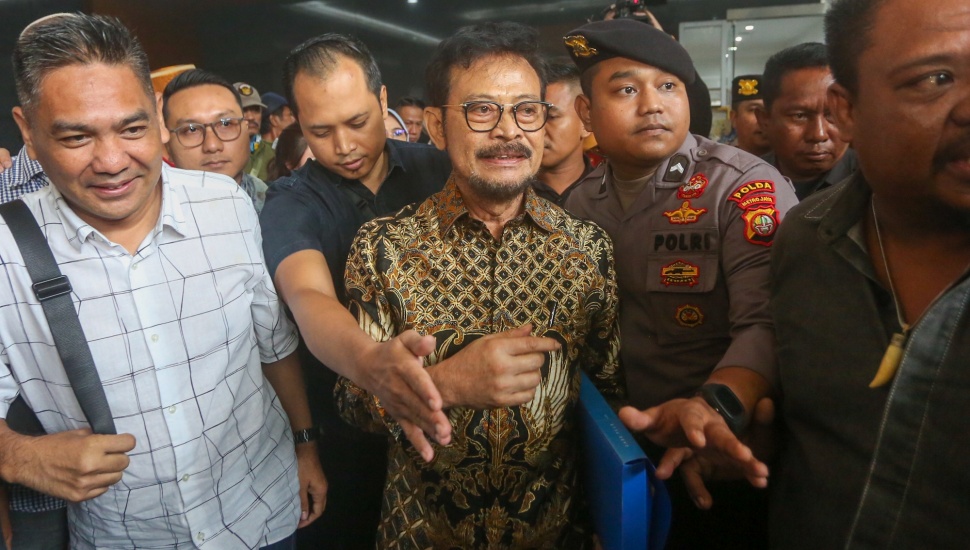 Terdakwa Mantan Menteri Pertanian Syahrul Yasin Limpo (SYL) usai menjalani sidang dakwaan di Pengadilan Tipikor, Jakarta, Rabu (28/2/2024). [Suara.com/Alfian Winanto]