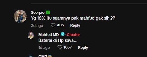 Respons Mahfud MD (TikTok)