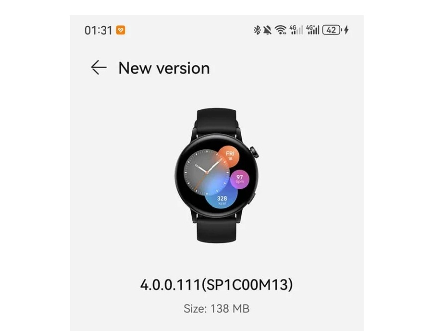 Update HarmonyOS 4.0 pada Huawei Watch GT 3. (Huawei via Gizmochina)