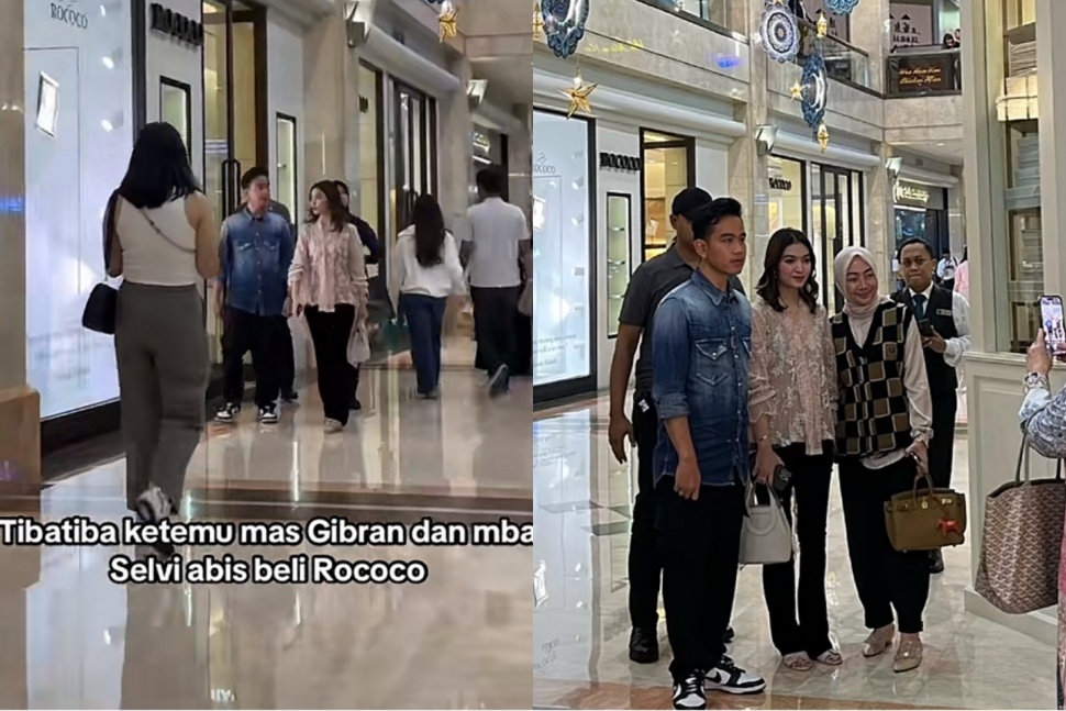 Selvi Ananda dan Gibran Rakabuming Raka Belanja di Butik Mewah Saat Ngemall di Jakarta (TikTok/@nad.imr)