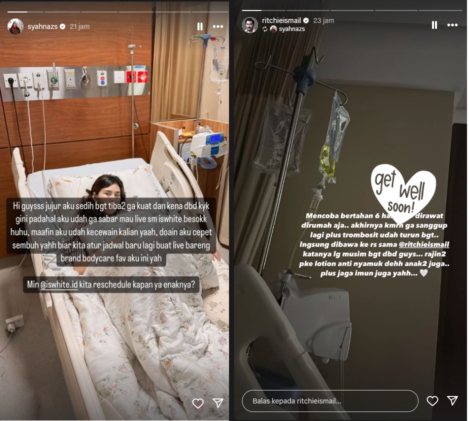 Syahnaz Sadiqah dilarikan ke rumah sakit (instagram)
