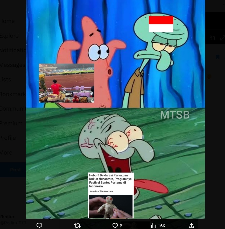 Meme Timnas Indonesia kalahkan Vietnam. (X @mtsb_id)