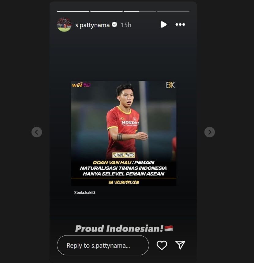 Shayne Pattynama serang Doan Van Hau. (Instagram/@s.pattynama)