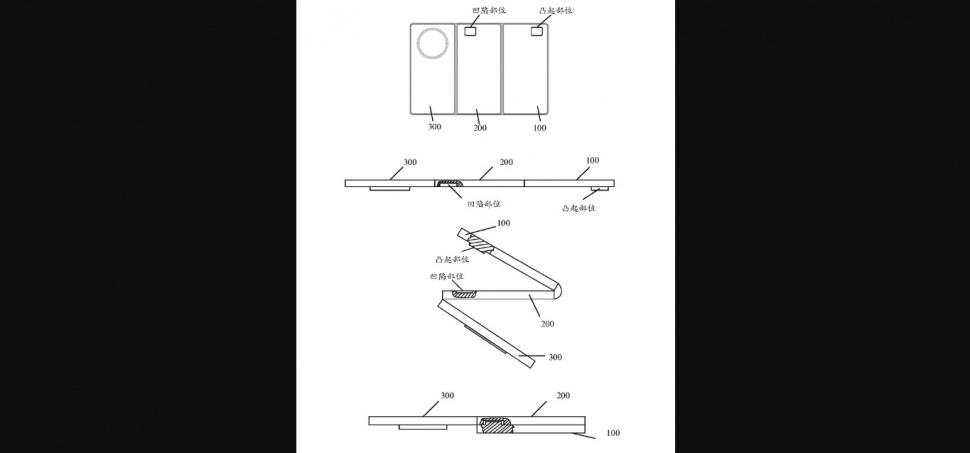 Paten hp lipat tiga Huawei. [Gizmochina]