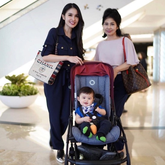 Ibu Sandra Dewi tenteng tas Louis Vuitton (Instagram)