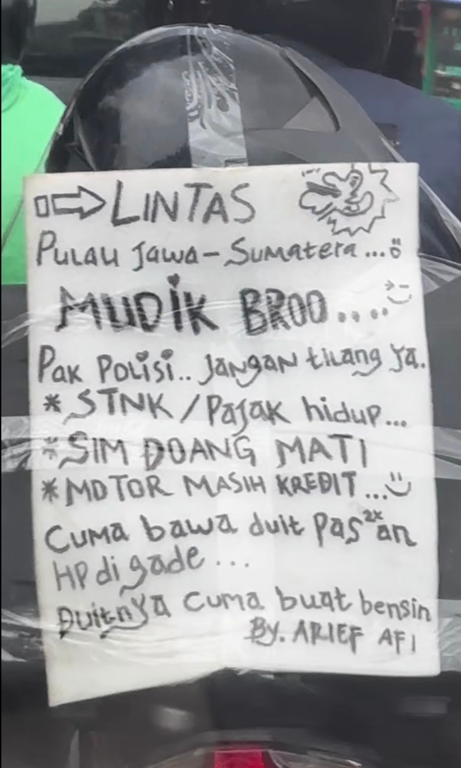 Bawaan Pemudik Diluar Nurul Saat Pulang Kampung (TikTok)