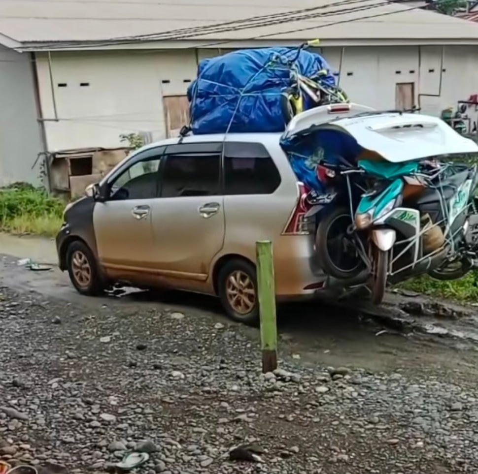 Bawaan Pemudik Diluar Nurul Saat Pulang Kampung (TikTok)