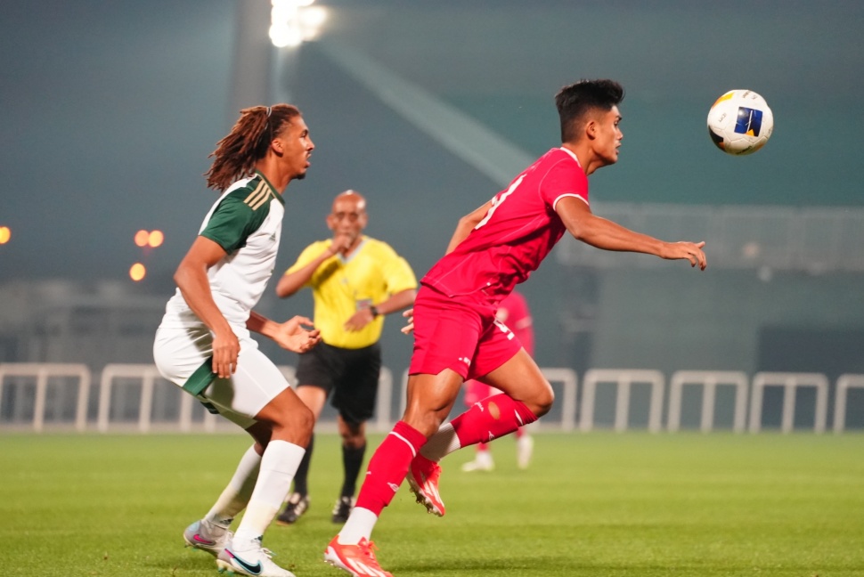 Pemain Timnas Indonesia U-23 Ramadhan Sananta saat laga uji coba melawan Arab Saudi di Dubai, Uni Emirat Arab, Sabtu (6/4/2024). (Dok. PSSI).