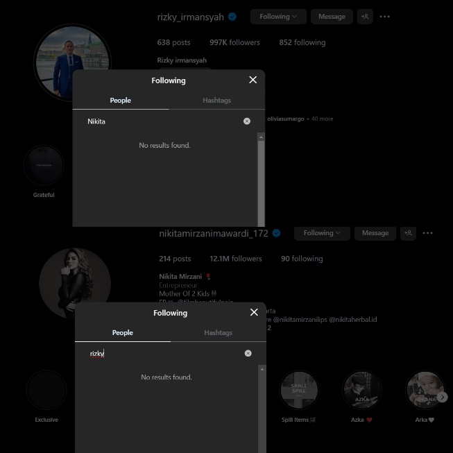 Nikita Mirzani dan Rizky Irmansyah dicurigai sudah putus (Instagram)