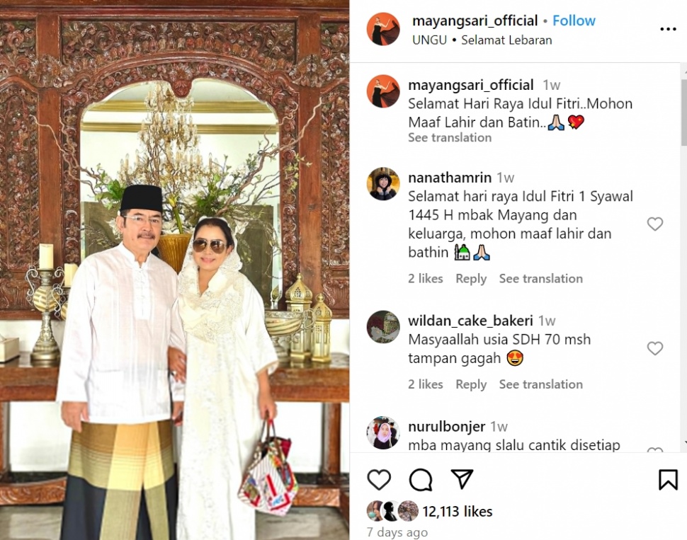 Mayangsari rayakan Idul Fitri (Instagram)