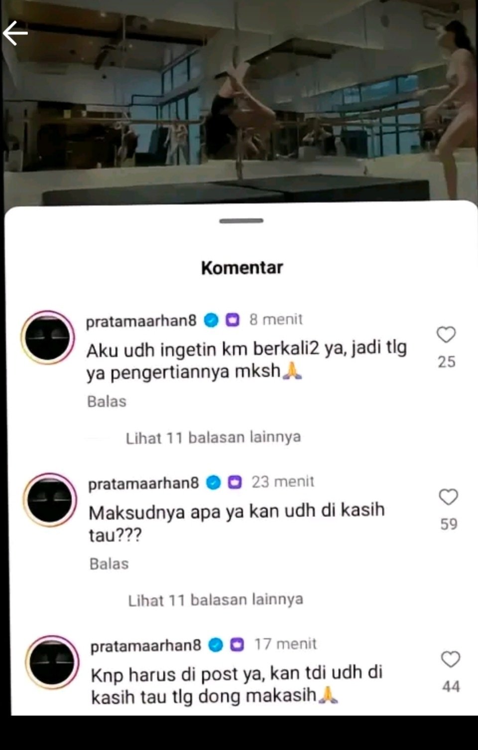 Pratama Arhan Tegur Azizah Salsha yang Posting Video Pole Dance Kelewat Seksi (Instagram)