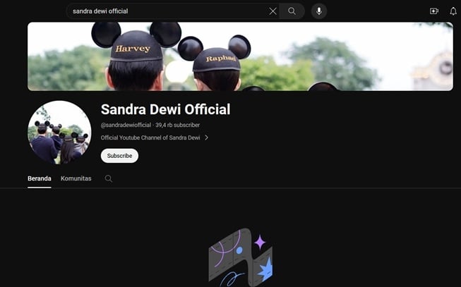 Video di kanal YouTube Sandra Dewi hilang (YouTube)