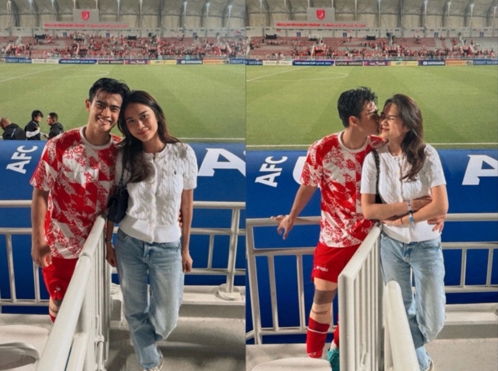 Pratama Arhan dan Azizah Salsha Usai Pertandingan Timnas Indonesia Lawan Yordania di Qatar (Instagram)