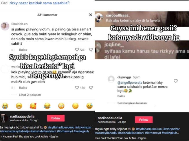 Rizky Nazar diduga selingkuh dari Syifa Hadju (TikTok)