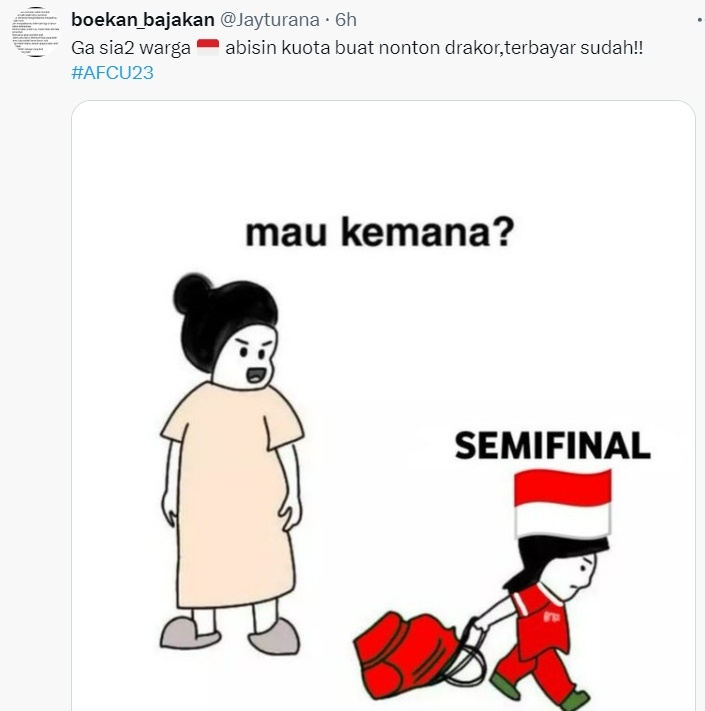 Meme Timnas Indonesia menang atas Korsel di Piala Asia U-23. (X)