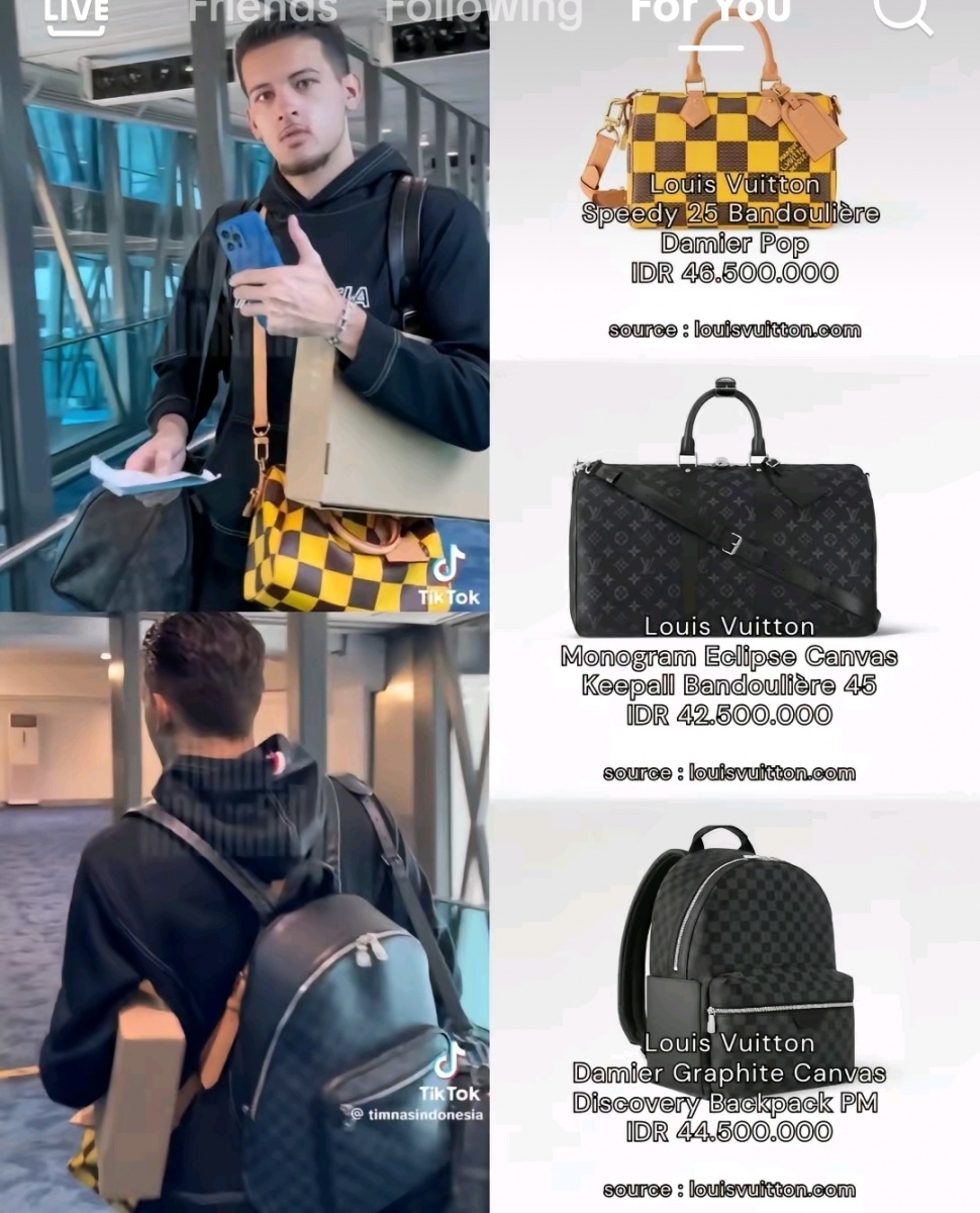 Koleksi Tas Branded Justin Hubner (TikTok/@rrrrroww)