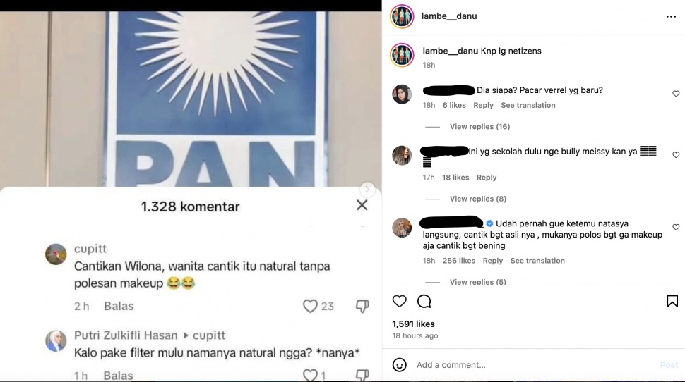 Putri Zulkifli Hasan Dibandingkan dengan Natasha Wilona [Instagram]
