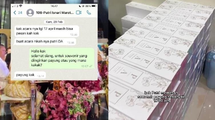 Souvenir pernikahan untuk tamu biasa Putri DA. (TikTok/adasouvenirproject)