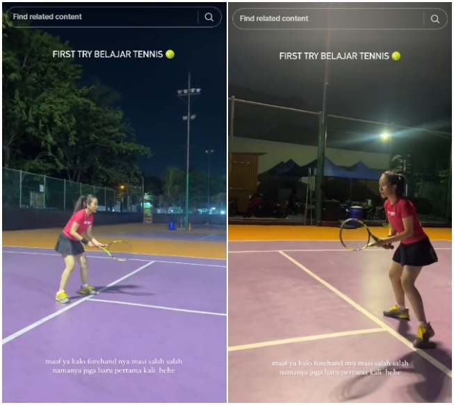 Mayang belajar tenis (Instagram)