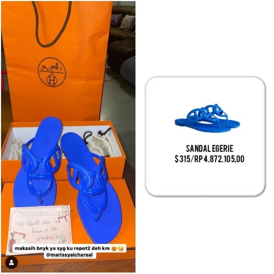 Koleksi sandal Hermes dokter Reza Gladys. (Instagram/@fashion.rezagladys)