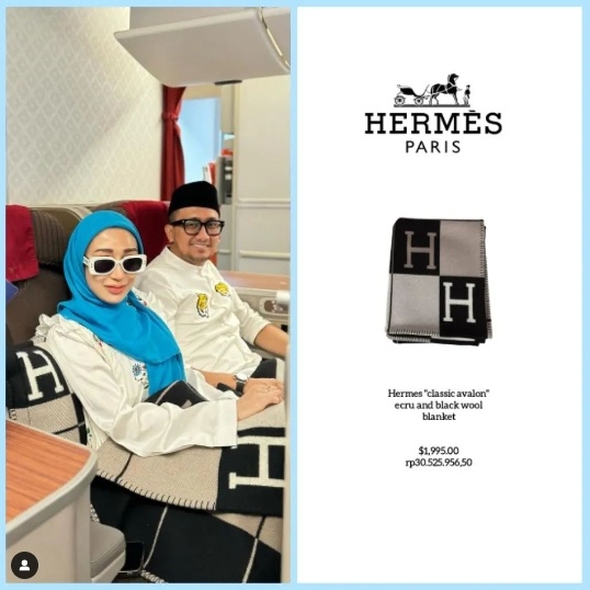 Koleksi selimut Hermes dokter Reza Gladys. (Instagram/@fashion.rezagladys)
