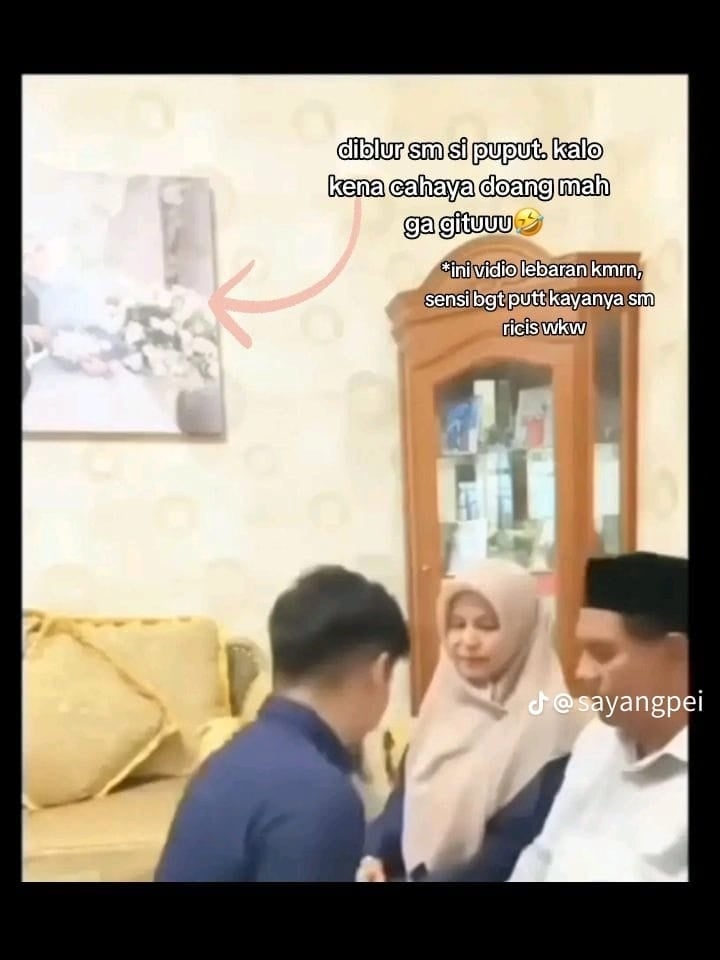 Tangkapan layar diduga bukti Puput adik Teuku Ryan sengaja menyamarkan foto Ria Ricis. (TikTok/@sayangpei)