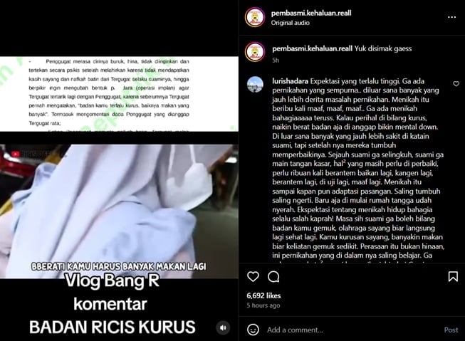 Teuku Ryan mengomentari tubuh kurus Ria Ricis (Instagram)