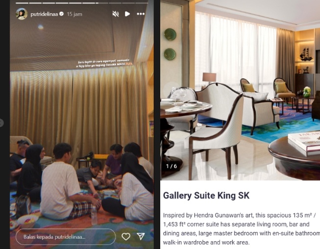 Kamar yang dipesan Rizky Febian di Hotel Raffles (Instagram)