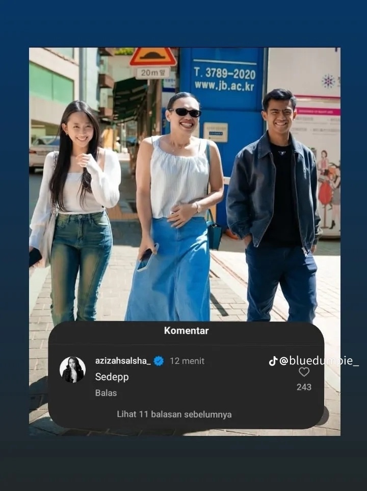 Komentar Azizah Salsha Melihat Foto Pratama Arhan dan Dita Karang (Instagram)