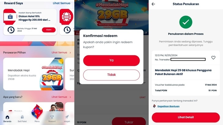 Cara Mengaktifkan Ekstra Kuota 29 GB Rp 1.000 di MyTelkomsel. (Suara.com)