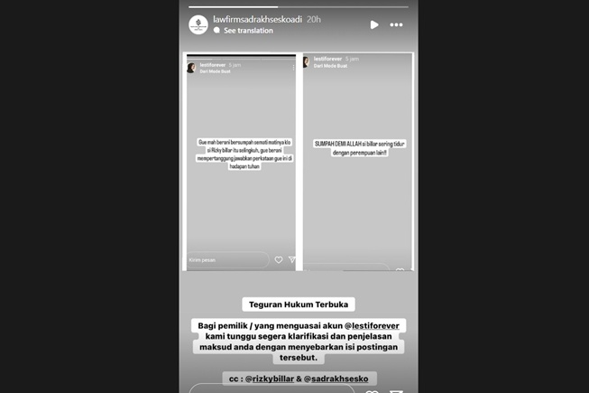 Rizky Billar Dituding Selingkuh oleh Penggemar Lesti Kejora, Pengacara  Langsung Turun Tangan