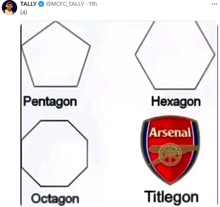 Meme Arsenal gagal juara Liga Inggris. (X)