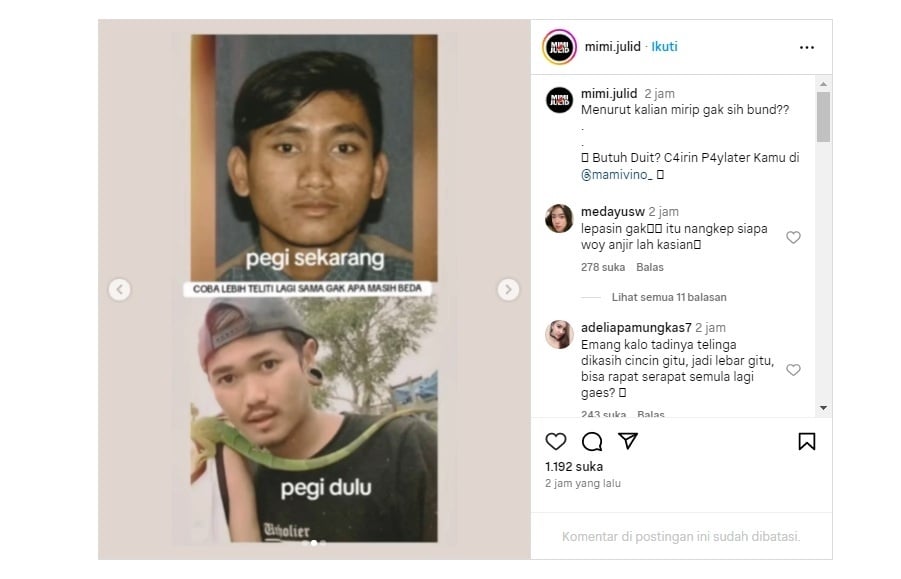 Foto yang disebut-sebut wajah lama dan baru Pegi. 