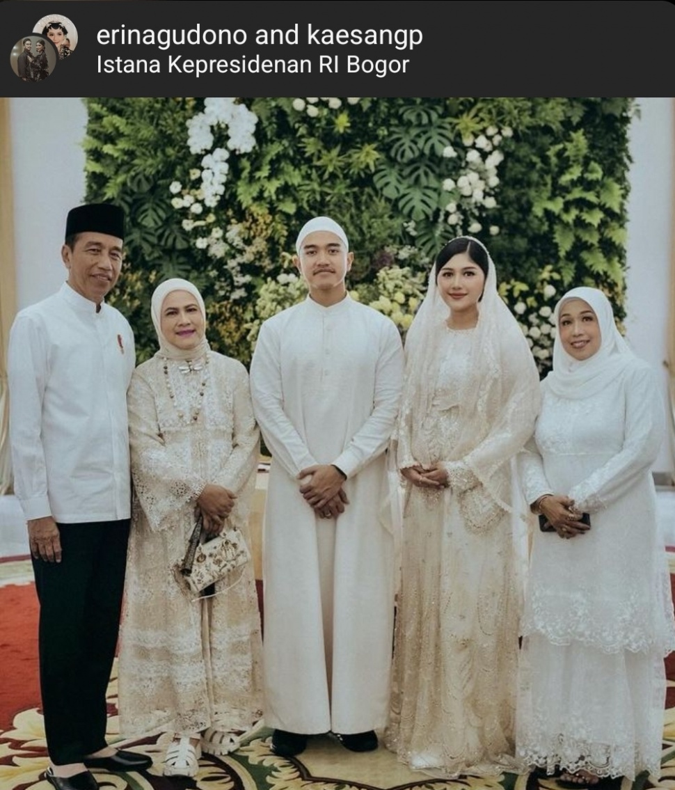 Pengajian kehamilan Erina Gudono dihadiri Jokowi dan Iriana. (Dok. Instagram)